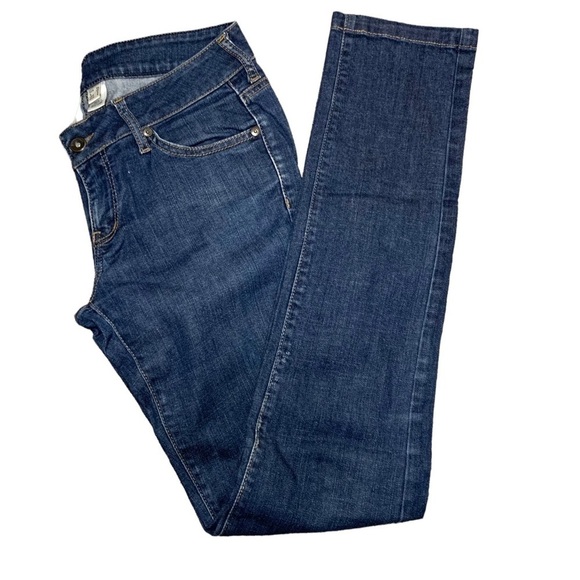 𝅺MANGO Jeans Vintage Dark Wash Low Rise Skinny Jeans 5 Pockets Size 6 US - Picture 3 of 10